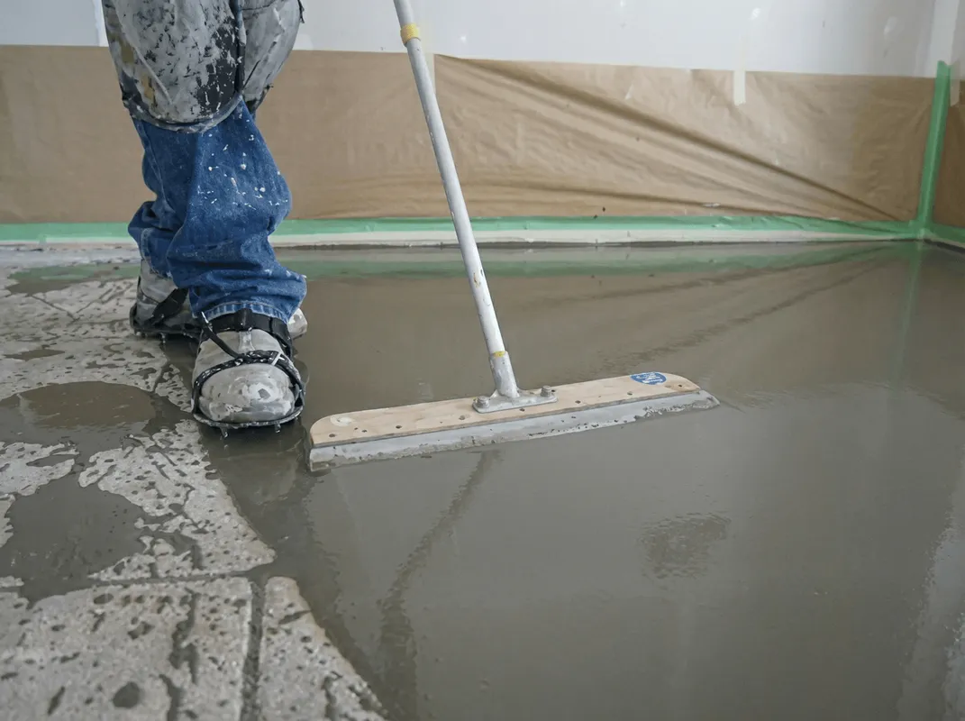 Uneven floor being professionally repaired in Kansas City, KS